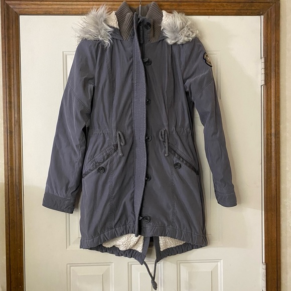 Abercrombie & Fitch Jackets & Blazers - Abercrombie and Fitch Medium Sherpa Lined Hooded Parka  Utility Coat Jacket Gray